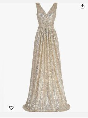 Kate Kasin Gold Sequin Dress